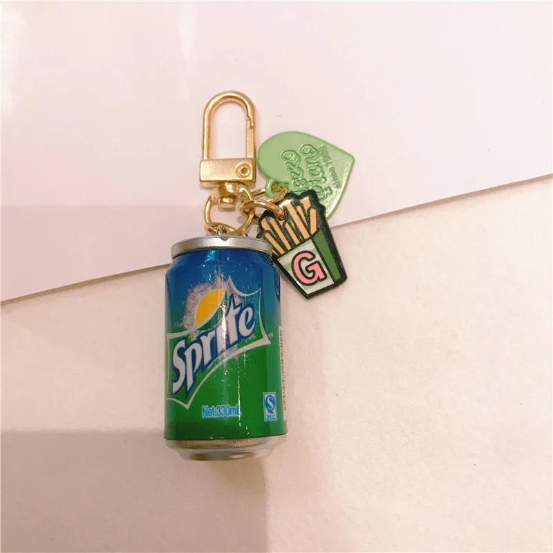 Зеленый Креативный брелок для напитков, имитация Cola Fanta Can, брелки для мужчин и женщин, Автомобильные сумки, подвеска, брелок для ключей, подарки, держатель для ключей - Цвет: Зеленый