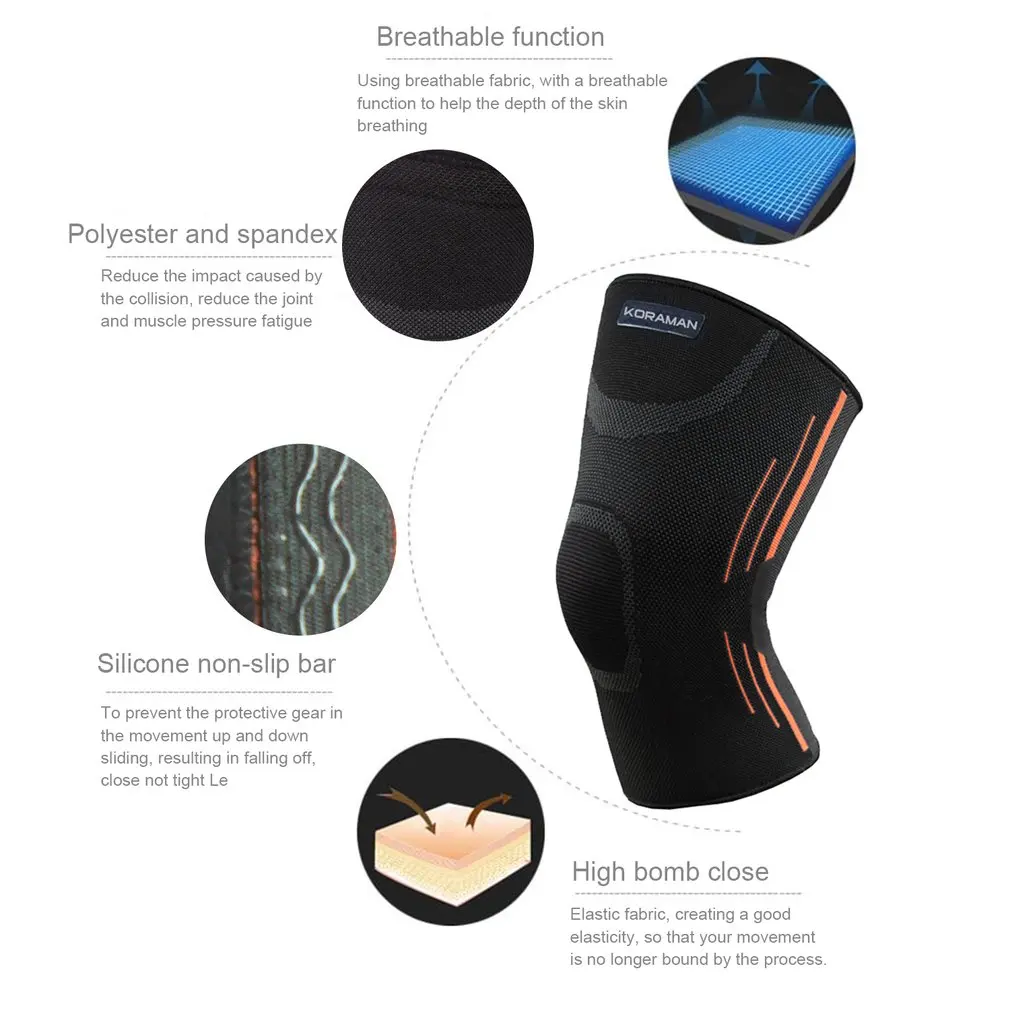 Наколенник Поддержка дышащий ударопрочный Бег Велоспорт Колено Поддержка Брекеты обучение эластичный альпинизм наколенник рукав