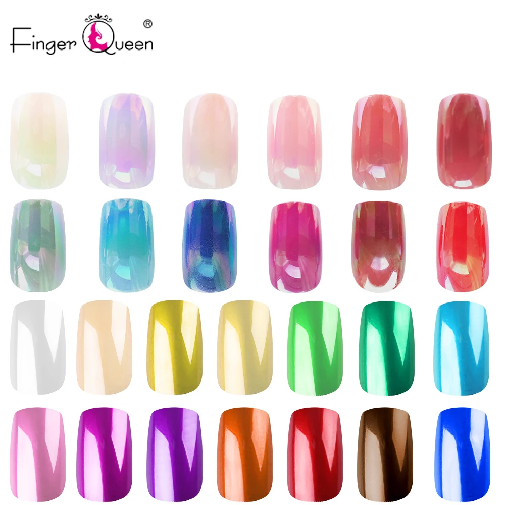 

24Pcs Nail Art Manicure Reflective Mirror Light Tips For False Nails Fake Nails Forms Extension Manicure Art