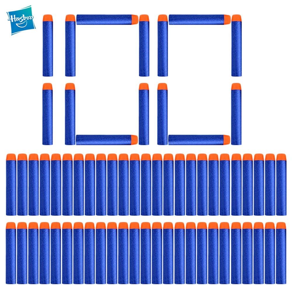 100pcs Мягкие пули Nerfe 100/50 шт, пустотелая головка 7,2 см, запасная игрушка дартс, пули для оружия Nerf серии бластеров, рождественский подарок для детей - Цвет: 100pcs