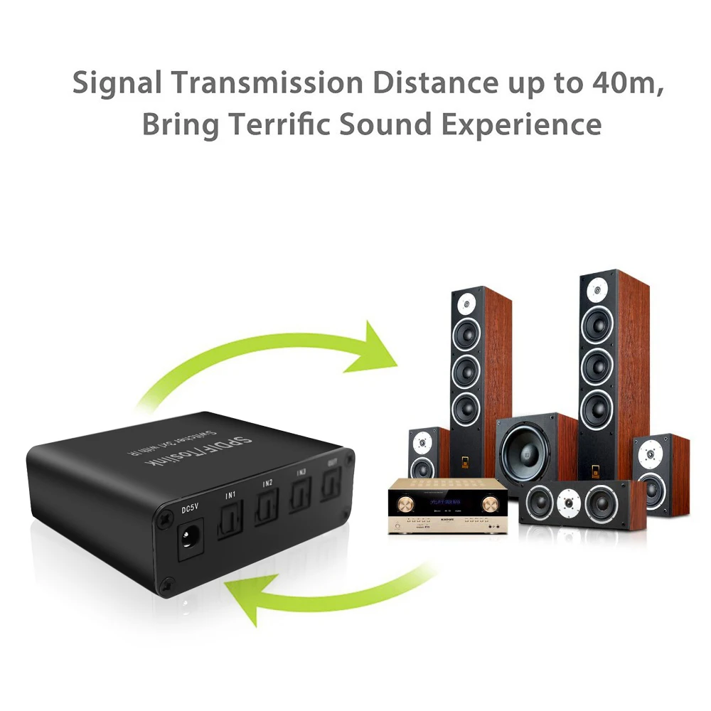 Цифровой адаптор SPDIF оптический аудио 3x1 переключатель DTS 5,1 аудио коммутатор с пультом дистанционного управления Поддержка цифрового преобразователя