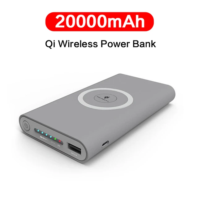 Cargador inalámbrico Qi de 20000mAh, batería externa para iPhone 11 X,  Xiaomi - AliExpress