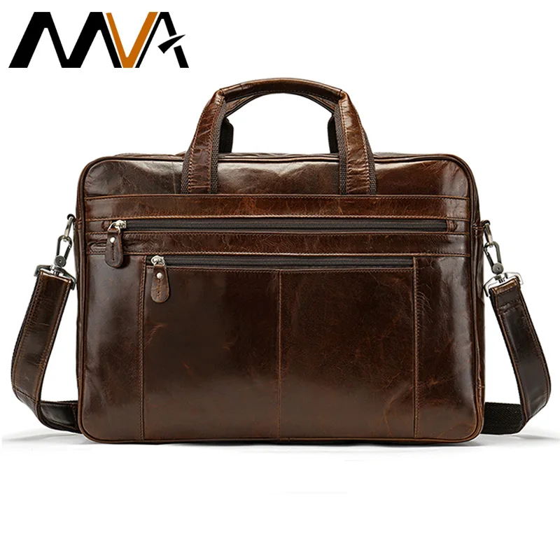 Мужской портфель MVA из натуральной кожи Офисная сумка-мессенджер для ноутбука