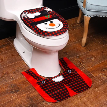 

Durable Cute Christmas Elements Toilet Mat New Years Christmas Bathroom Decor Drop Shipping