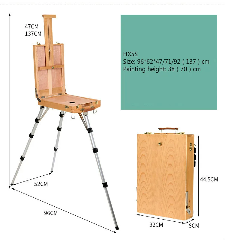 Коробка для масляной краски, рисование масляной краски, мольберт, переносная живопись, коробка для взрослых, Chevalet En Bois, лифтинг, твердая древесина, кабаллет, краски
