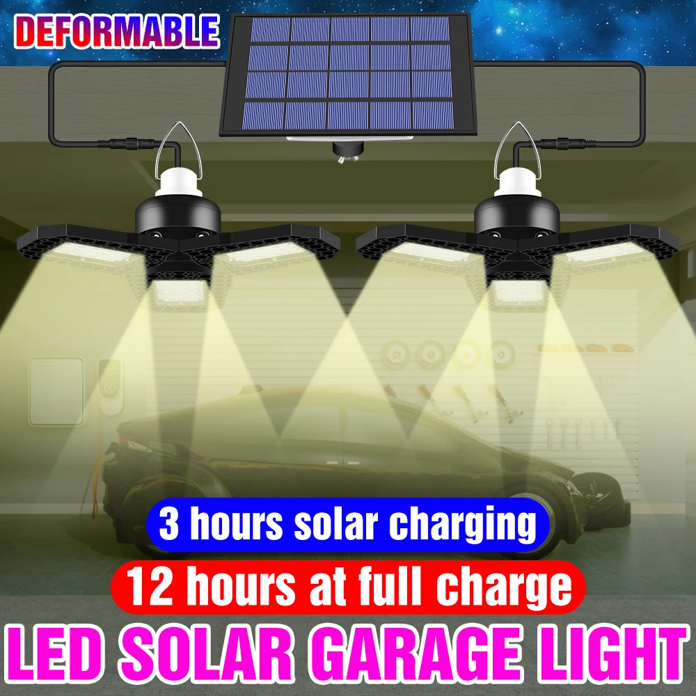 

5V Solar LED Lamp Outdoor Street Light Deformable Garage Light LED Sensor Smart Bulb Waterproof Folding Lampada Yard Lighting
