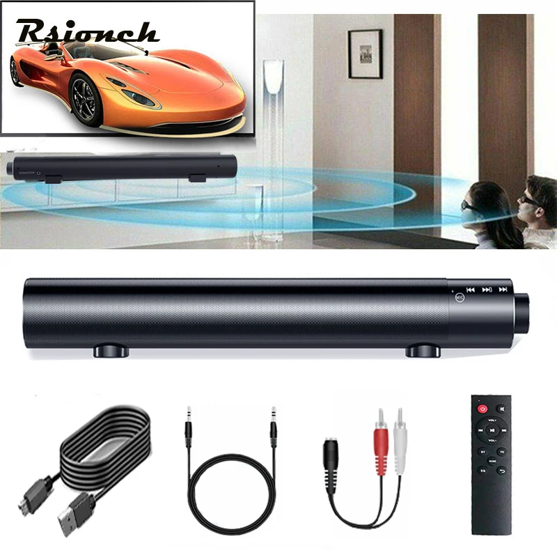 Rsionch Беспроводная Bluetooth Саундбар сабвуфер динамик s стерео Бас HIFI металлическая
