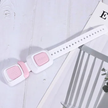 

2pcs Sky Blue Multipurpose Double Button Safety Locks Self-adhesive Anti-pinch Locks for Refrigerators Doors Drawers Cabinet