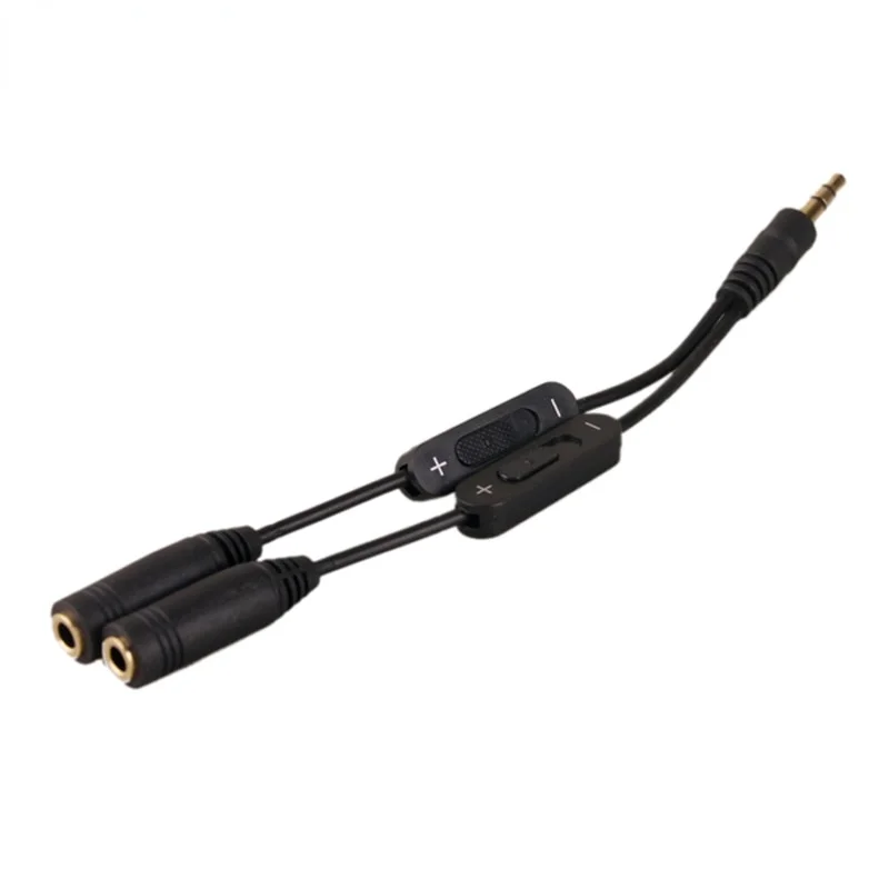 New Volume Control 3.5mm Plug Jack Headphone Audio Stereo Y Splitter Cord Cable With Phone Separate High Quality | Электроника