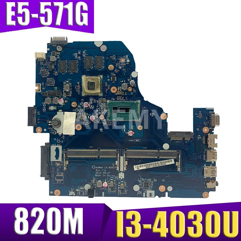Z5WAH LA-B162P/LA-B991P NBMLC11004 NB.MLC11.004 материнская плата для For Acer aspire E1-572G E5-571 E5-571G CPU 820M |
