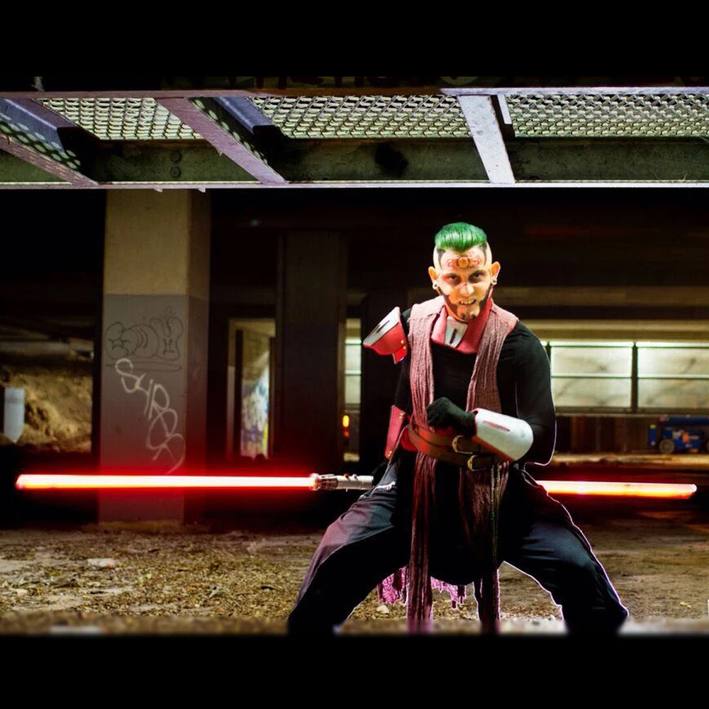 YDDSABER metal hilt heavy dueling Darth Maul double blade lightsaber from star the wars with electronics