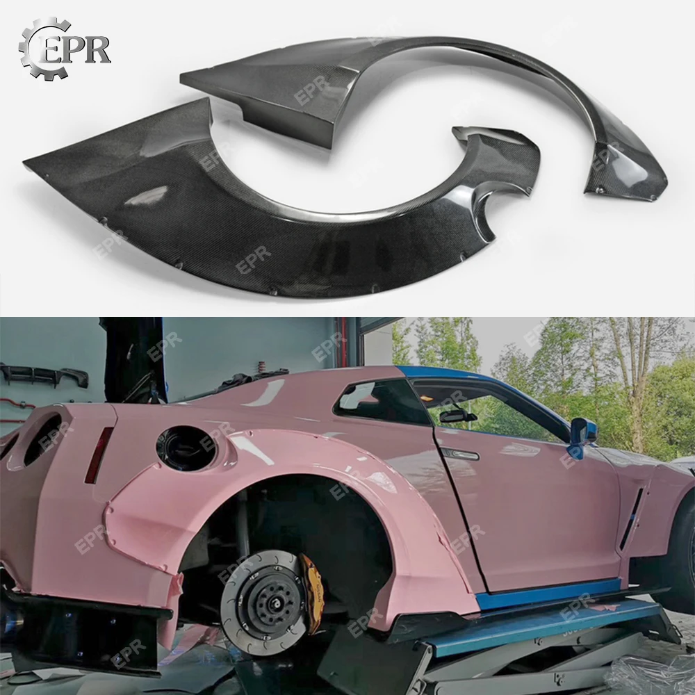 

FRP Rear Fender Set Trim For Nissan GTR R35 CBA DBA LBV2 Style Glass/Carbon Fiber Wide Rear Fender Body Kit For R35 GT-R Racing