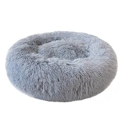 Lit rond en peluche pour chien et chat, Long et doux, pour animal de compagnie, nid d'hiver chaud, tapis pour chiot, # LC 