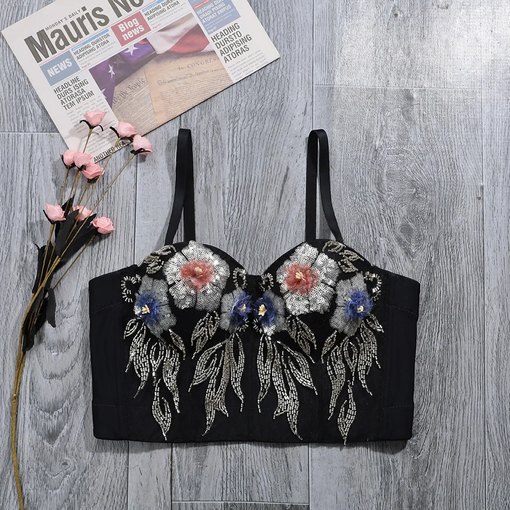 A001 Western Style Hot Girl Vest Lace Wrap Chest Wear Tight-fitting Fish Bone Women Corset Underbust Bustier Tank Top