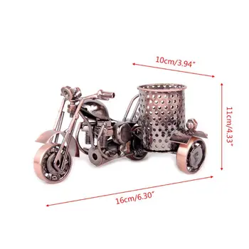 

2020 New Creative Motorcycle Metal Iron Pen Pencil Holder Desktop Storage Organizer Brush