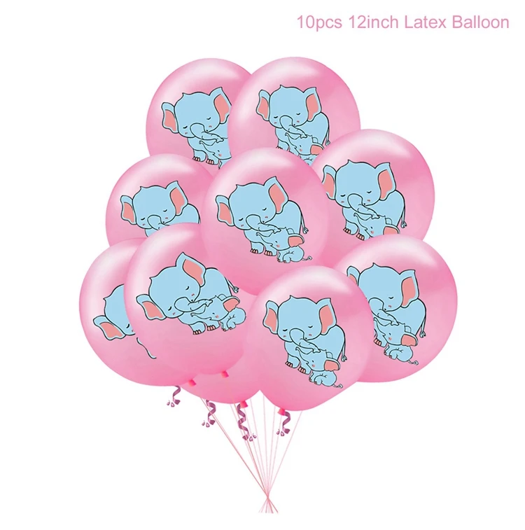 Pink Balloon 10pcs Воздушные шары в виде слона, украшения для девочек и мальчиков, детские украшения для дня рождения, крещения, крещения - Цвет: Pink Balloon 10pcs