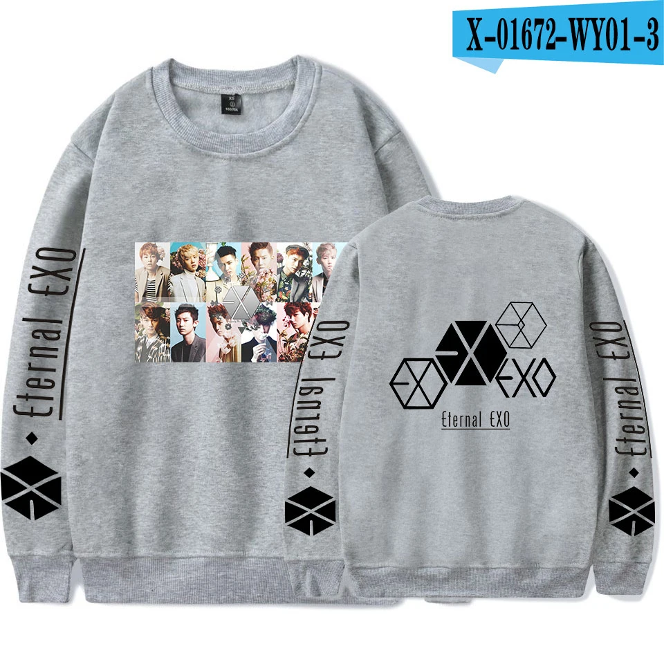 EXO PLANET#5 свитшоты женские новые толстовки с принтом пуловер с капюшоном плюс размер EXO PLANET#5 толстовки с капюшоном - Цвет: L