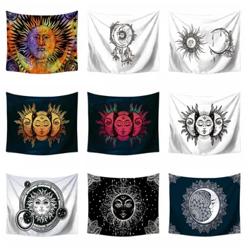 

Tarot Hanging Sun Star Moon Tapestry Hippie Wall Hanging Blanket Wall Carpet Yoga Mat Home Decor Tapestry 130 x 150cm 9 style
