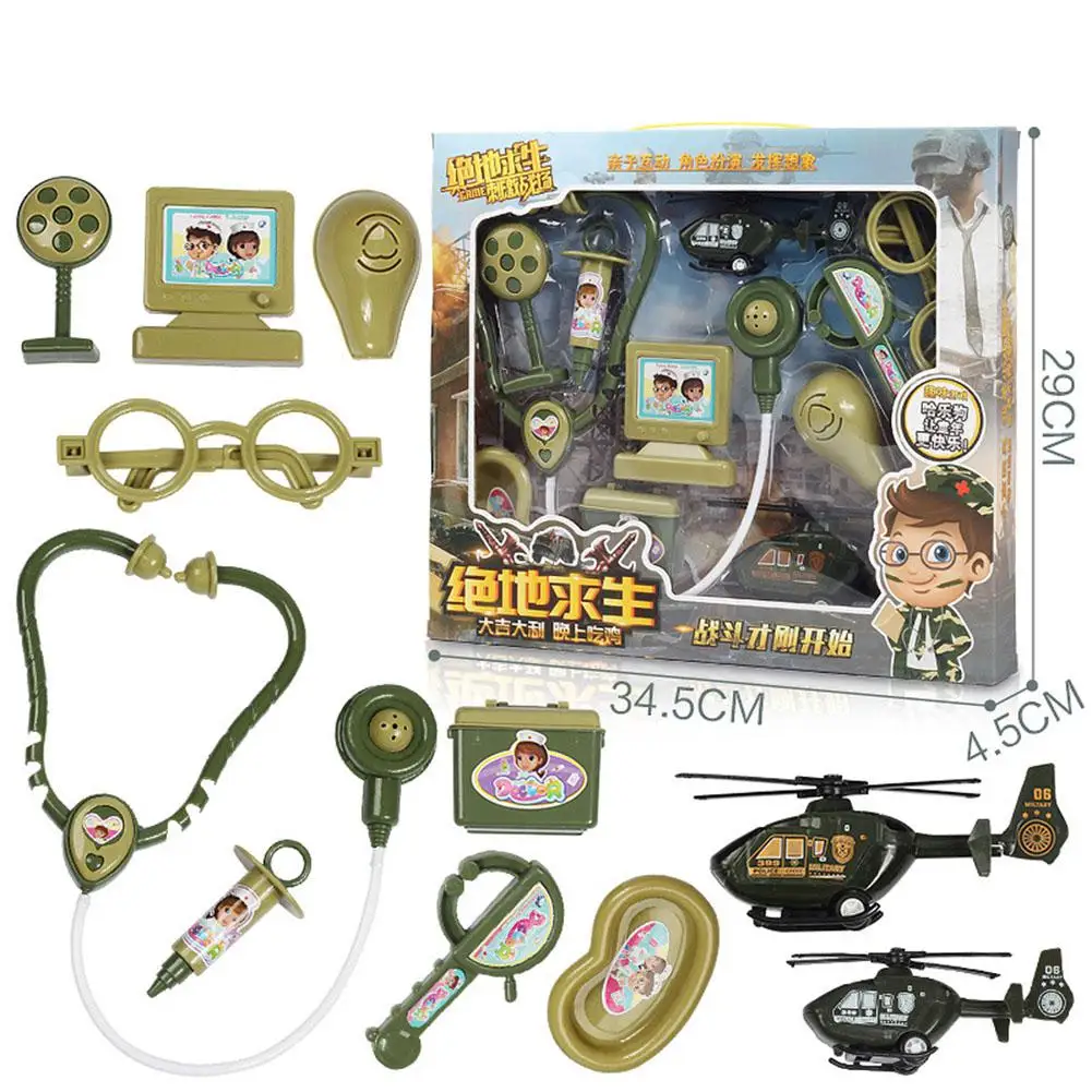 Игровой домик, игрушки, пазлы, моделирование, доктор, игрушки для детей, оральный медицинский инструмент для инъекций - Цвет: ArmyGreen