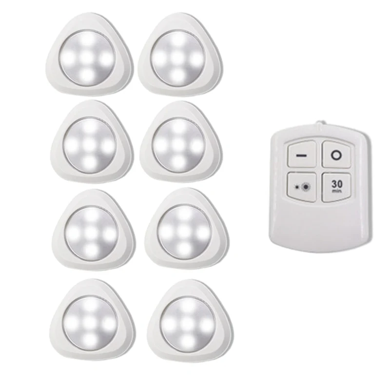 1remote 8lamps Затемняемый сенсорный датчик Светодиодная подсветка под шкаф светодиодный шайба светильник s шкаф витрина ящик шкаф домашний ночной Светильник - Цвет: 1remote 8lamps