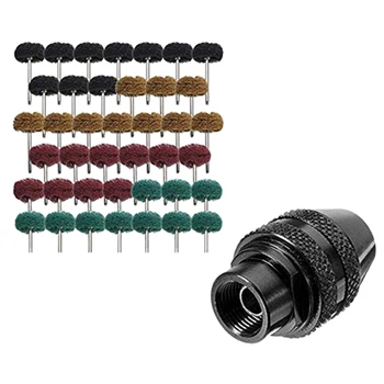 

40Pcs 1 Inch Abrasive Wheel Buffing Polishing Wheel Set Scouring Pad Abrasive Wheel For Rotary Tools Wiht Drill Chuck