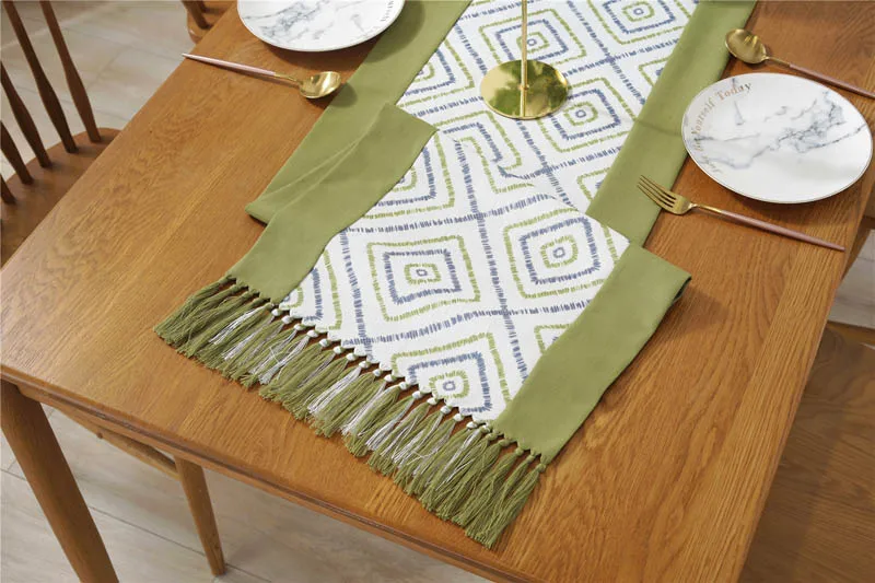 Bohemian Table Runner Vintage Long Desk Runners for Wedding Party Tablecloth With Tassels Home Decor