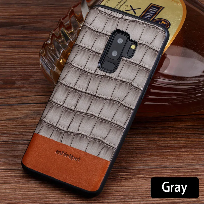 Gray Телефонные чехлы для Samsung Galaxy S6 S7 S8 S9 S10 плюс карт и узором «крокодиловая кожа» чехол для Note 8 9 A5 A7 A8 J3 J5 J7 чехол - Цвет: Gray