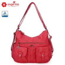 Придверный коврик модная мытая искусственная кожа Повседневная сумка через плечо мужская тотализаторов мягкая сенсорная Большая вместительная женская сумка для дам