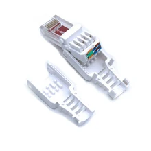 No Crimp Connectors Ethernet Cable Tool-less Crystal Head Plug CAT6 RJ45 Connector