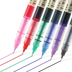 Быстросохнущий гель чернильная Ручка-роллер, черные, синие, красные, зеленые, фиолетовые, розовые, 0,5 мм, цветные ручки для рисования, рисования