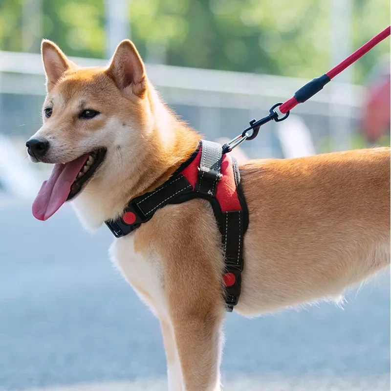 Pet harness pet dog and cat adjustable harness with leash reflective breathable for small large dog harness vest