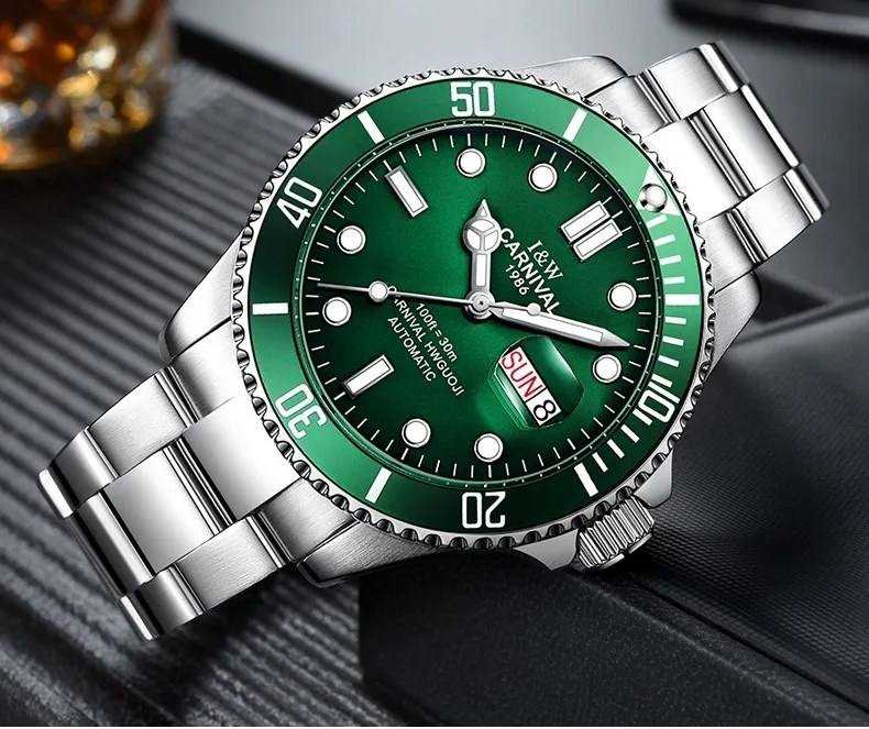 High end Sport watch Water Ghost Series CARNIVAL Swimming Automatic Watch Men Calendar Sapphire Luminous Mechanical watches men