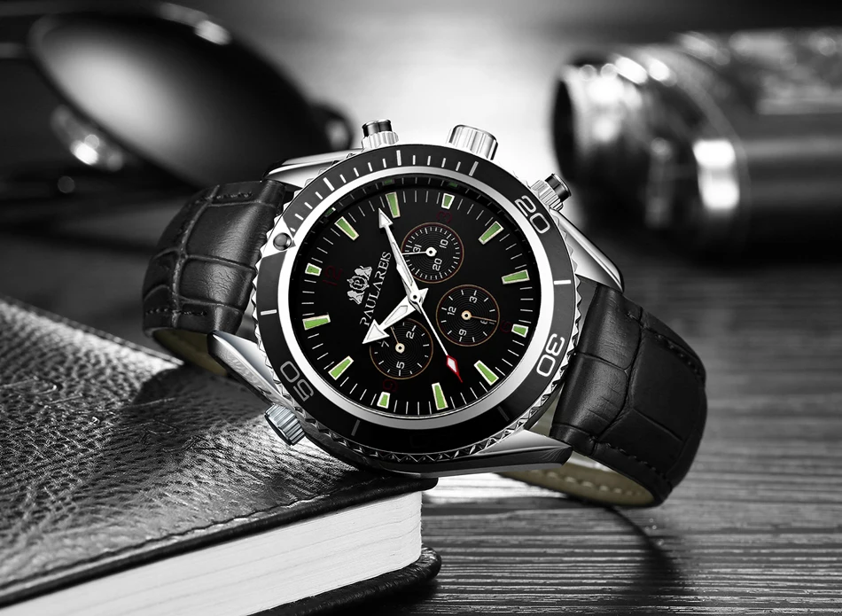 Relógio mecânico automático masculino, pulseira de aço inoxidável