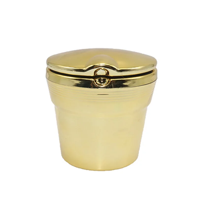 1 pcs gold 1 шт. портативная пепельница для салона автомобиля пепельница для автомобиля мини мусорный бак светодиодный автомобильный Декор автозапчасти украшение Центрального управления - Название цвета: 1 pcs gold