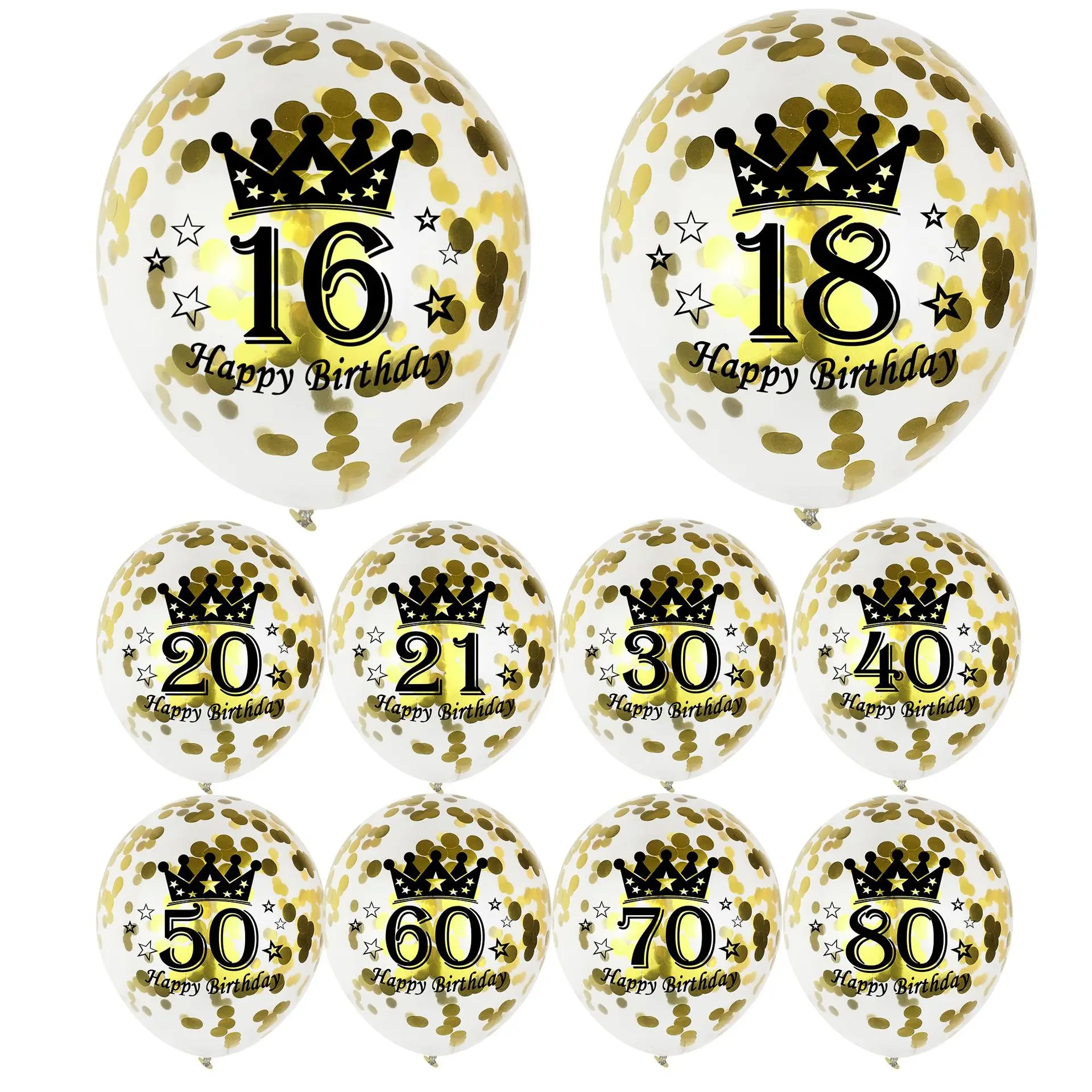5pcs 15 шт. розовое золото 16 18 20 30 40 Юбилей конфетти для воздушного шара в виде короны