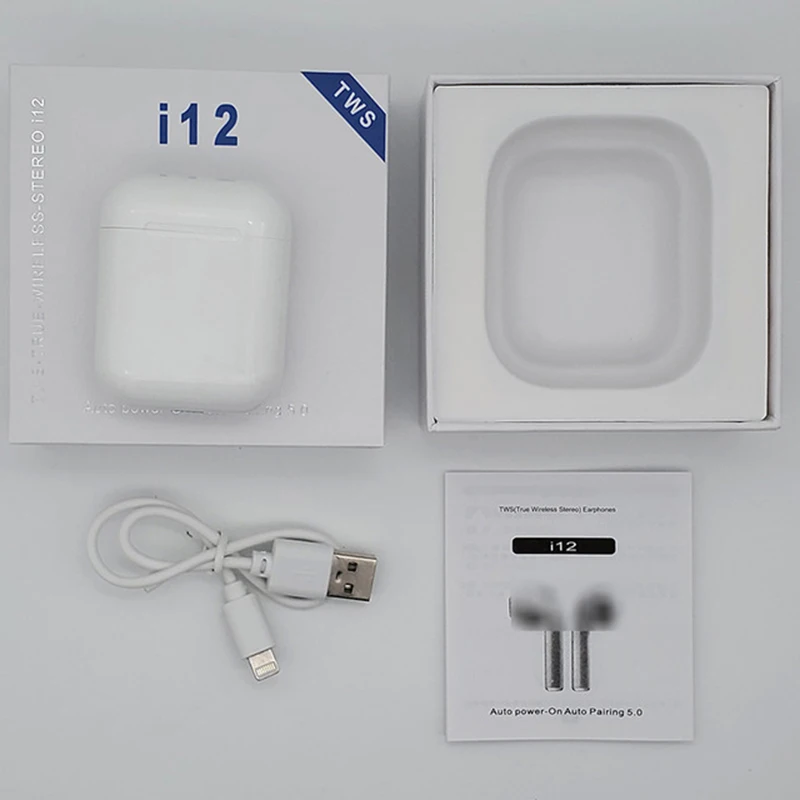 

i12 TWS Wireless Headsets Earbuds Bluetooth Earphones Headphones Earpiece For Iphone, Android cell Phone pk i7s i9s i10