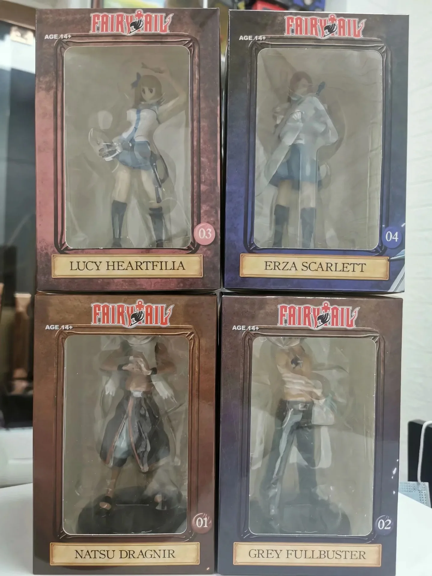 Fairy Tail Action Figures - Erza Scarlett Grey Fullbuster Lucy Heartfilia  Natsu Dragnir PVC Action Figure