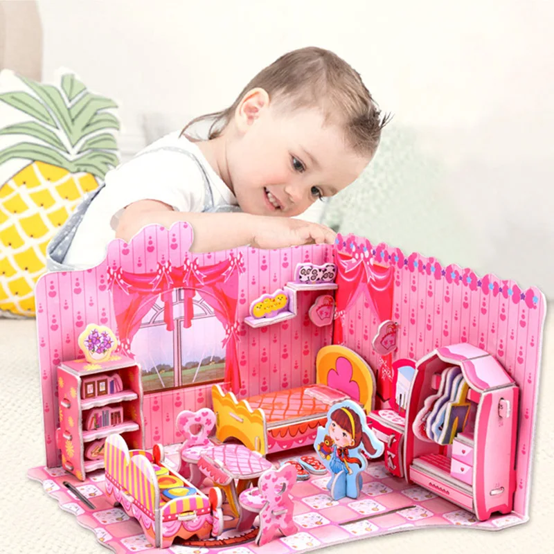 3d puzzles toys for Children's handmade toys children 3d diy puzzle Child interactive toy 3D building model puzzles for kids