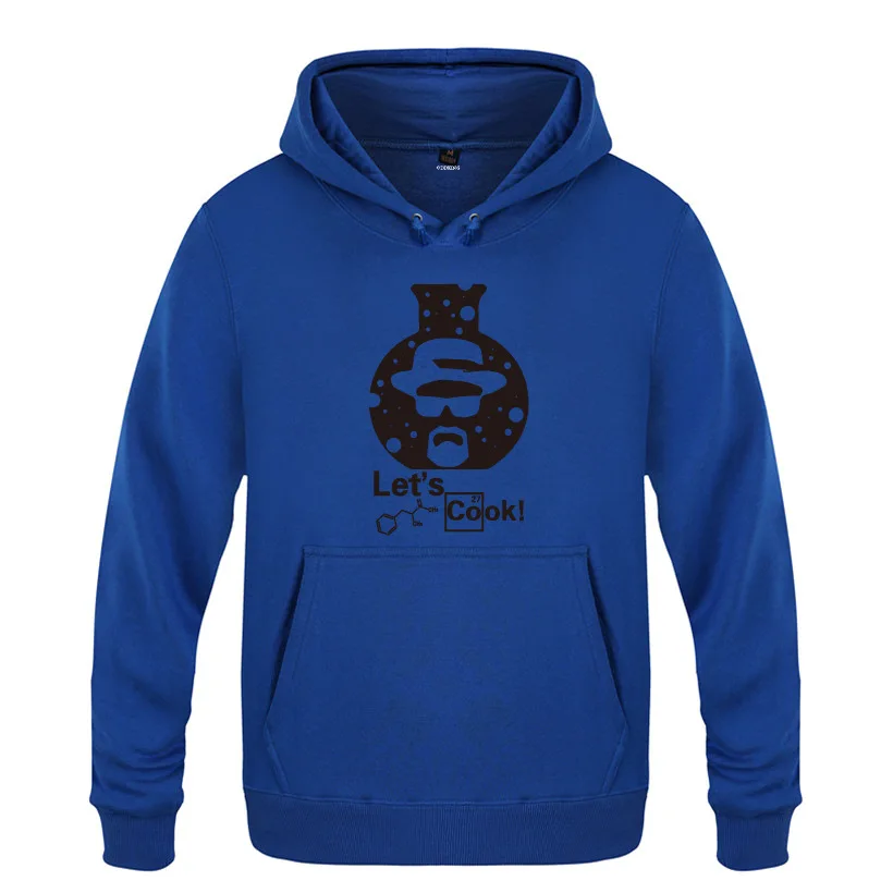 blue hoodie 13 Мужские толстовки с капюшоном Breaking Bad Let's Cook Walter White Crystal, флисовая мужская кофта-худи, мужская толстовка с длинным рукавом, пуловер для катания на коньках - Цвет: blue hoodie 13