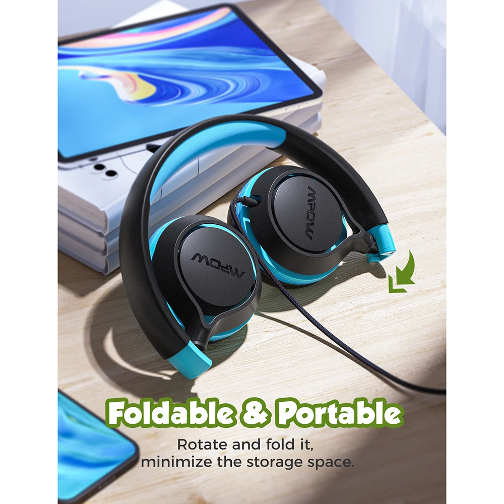 Mpow CHE1 Kids Headphones Wired Headset for Kids Teens Children Boys Girls with Volume Limit 94dB On Ear Headphone for Tablet PC wired earphones wired headphones