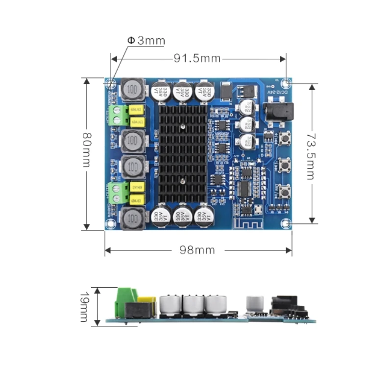 XH-A304 Bluetooth 5,0 Высокая мощность двухканальный цифровой усилитель мощности плата TPA3116D2 50WX2 стерео усилитель Amplificador домашний кинотеатр