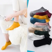 10 шт. = 5 пар, носки для женской моды Носки сезон весна-лето новые продукты японский ярких цветов ворс Носки из хлопка; обувь для спорта и отдыха