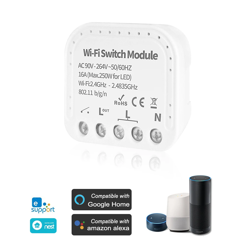 Wifi умный светильник-переключатель Smart Life/приложение Tuya дистанционное управление для Alexa Google Home/Nest IFTTT 2 Way Diy выключатель модуль - Комплект: eWeLink