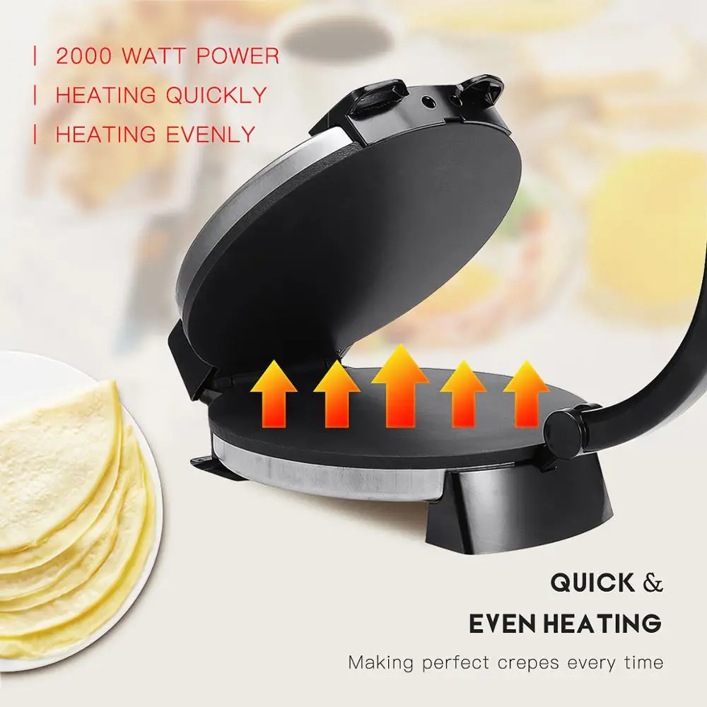 220V 2000W / 650W Kitchen Electric Crepe Maker Paratha Chapati Flat Bread Pizza Tortilla Maker Cooking Tools Appliance Bakeware