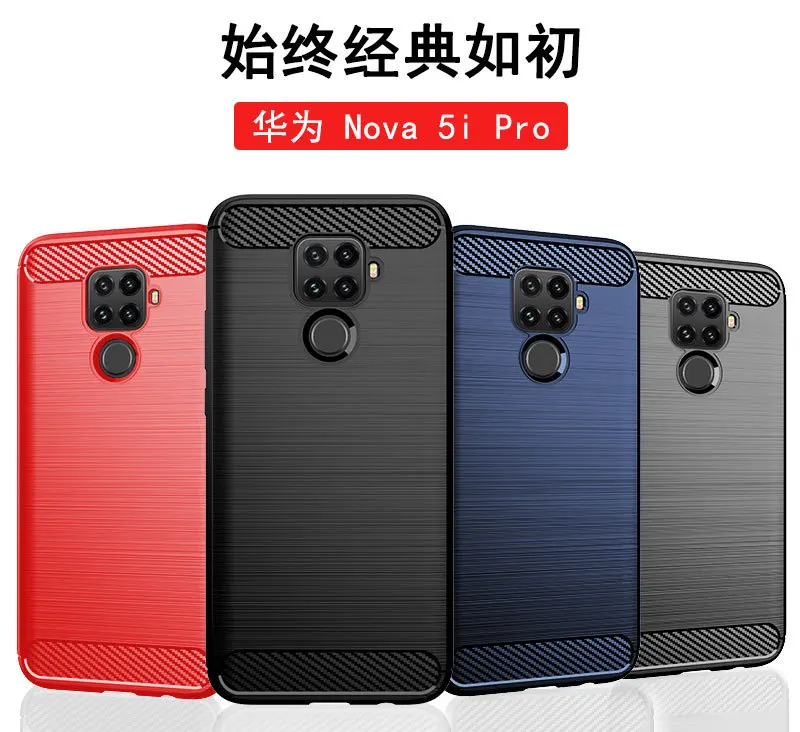 Чехол для huawei Nova 5i PRO, мягкий чехол из углеродного волокна для телефона Nova 5 5i, противоударный бампер, полная защита, силиконовый чехол