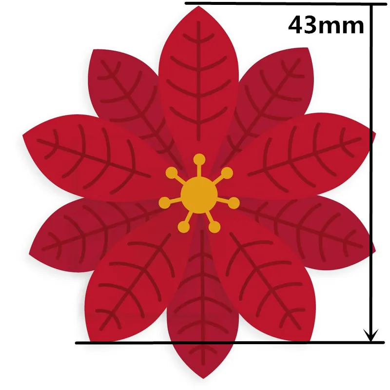 Poinsettia металлические Вырубные Формы Рождественские вырубки для изготовления открыток DIY Украшение для альбома новые тисненые открытки