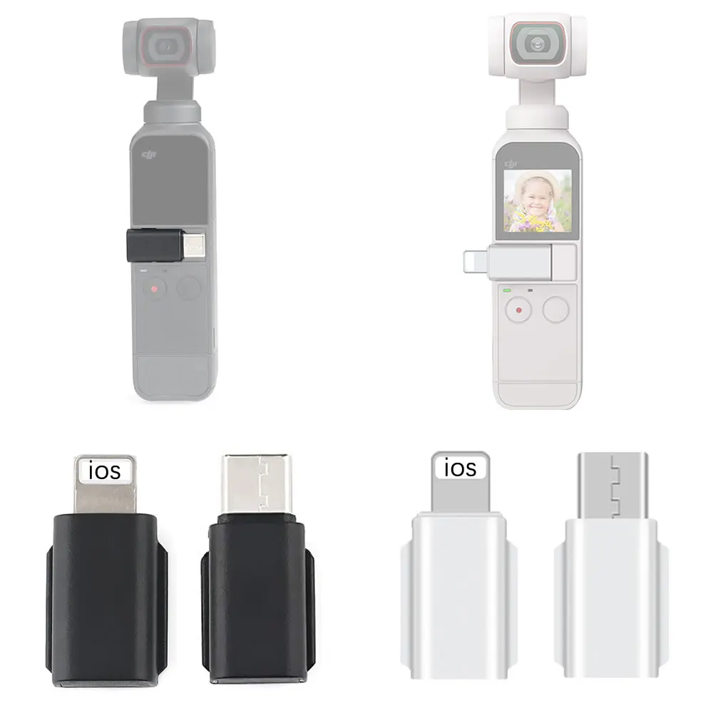 Osmo Pocket 2 Micro USB to iPhone Adapter Data Transferring Connector Compatible with DJI OSMO Pocket 2 & Android Smart Phone