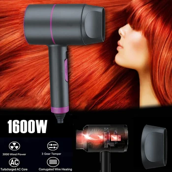 

High-power Anion Hair Dryer 1600W Professional Hair Dryer Salon Nourish Hair Dryer Small Hammer Hot and Cold Wind Modeling Tool