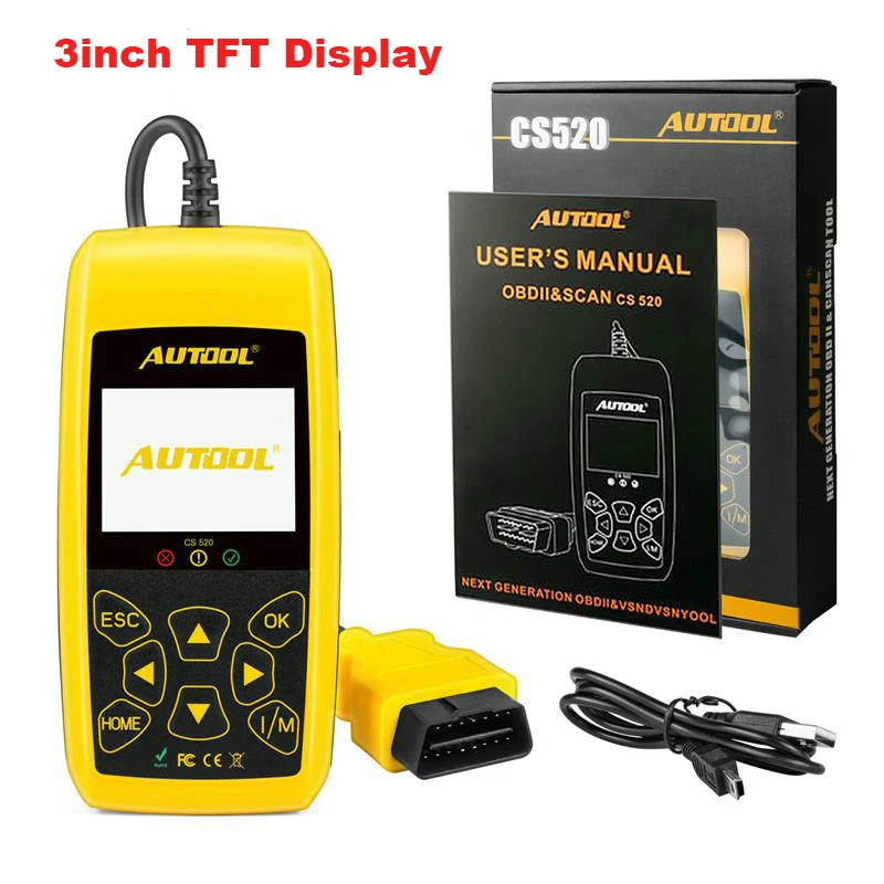 

TULANAUTO OBD2 Scanner CS520 Multi-languages Automotive Code Reader For Cars & light Trucks OBDII Car Diagnostic Tool