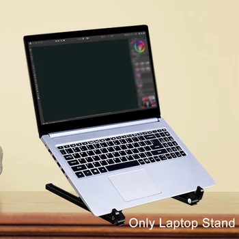 

Home Office Adjustable Height For Desk Tablet Mount Travel Non Slip Foldable Portable Aluminum Alloy Riser Laptop Stand Magnetic